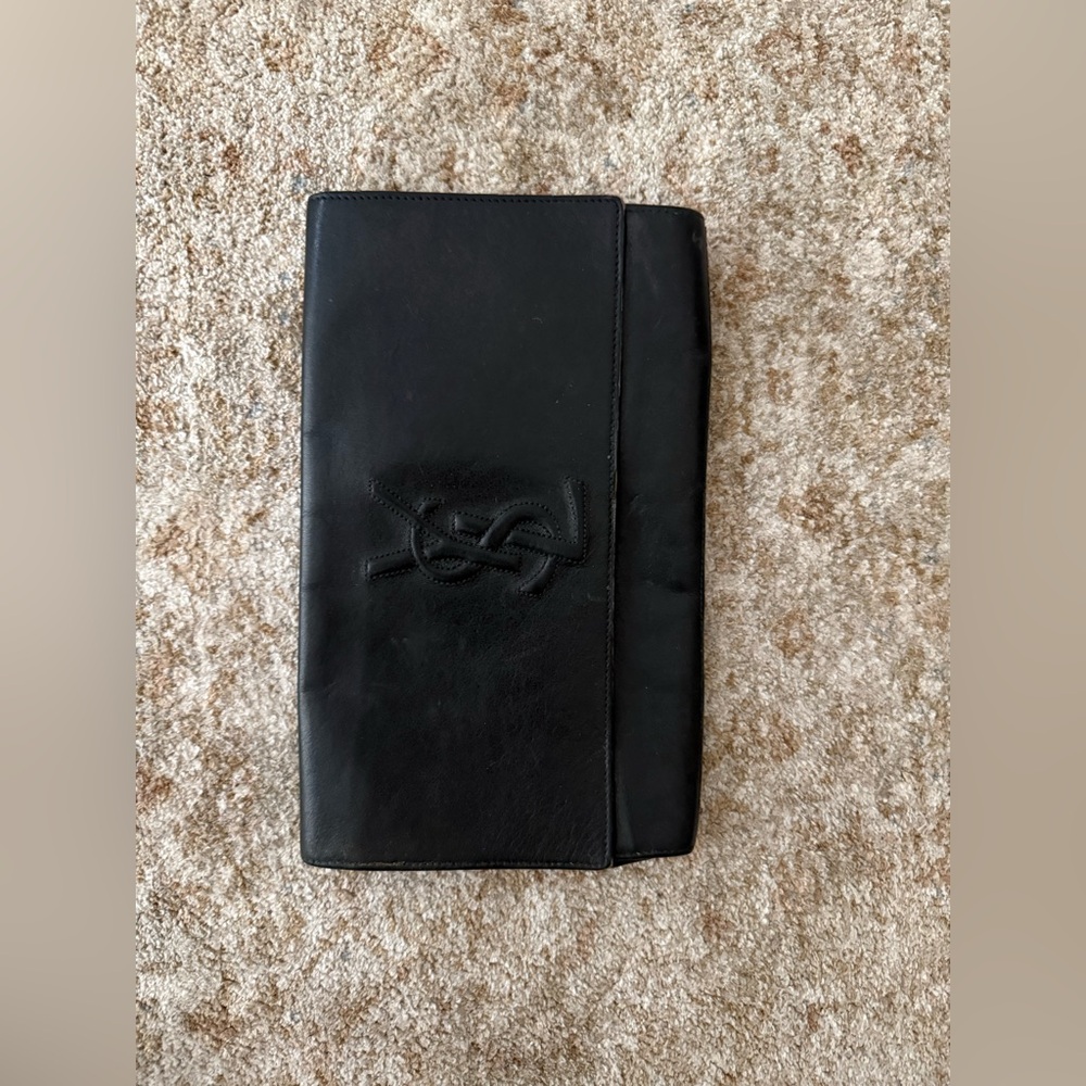 YSL Gunmetal Leather Clutch - Picture 9 of 10